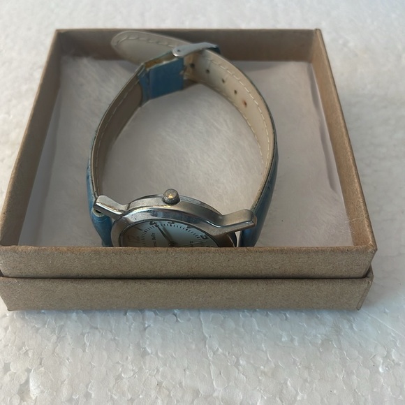 Anna Bella watch quartz blue band Silvertone minute hand round face new battery - Picture 4 of 10